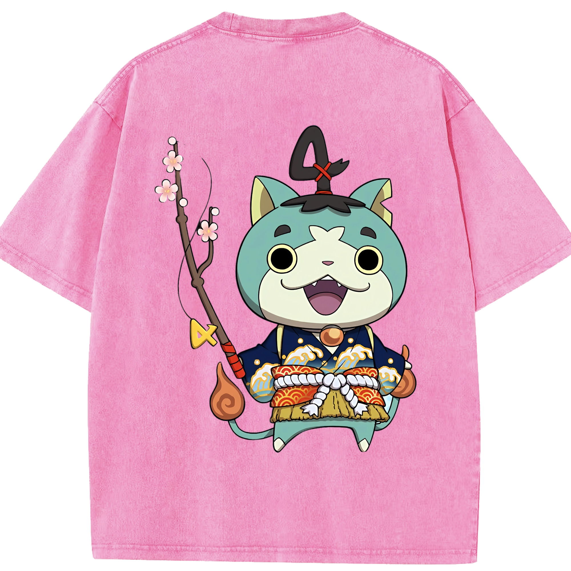 （画像用） 妖怪ウォッチ Yo-kai Watch 綿100% ヴィンテージ風 半袖Tシャツ（背面プリント）